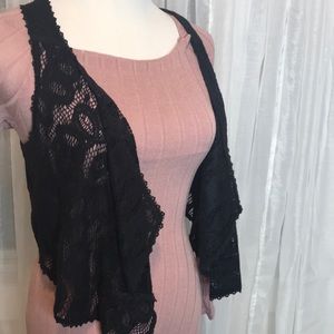 Black lace vest